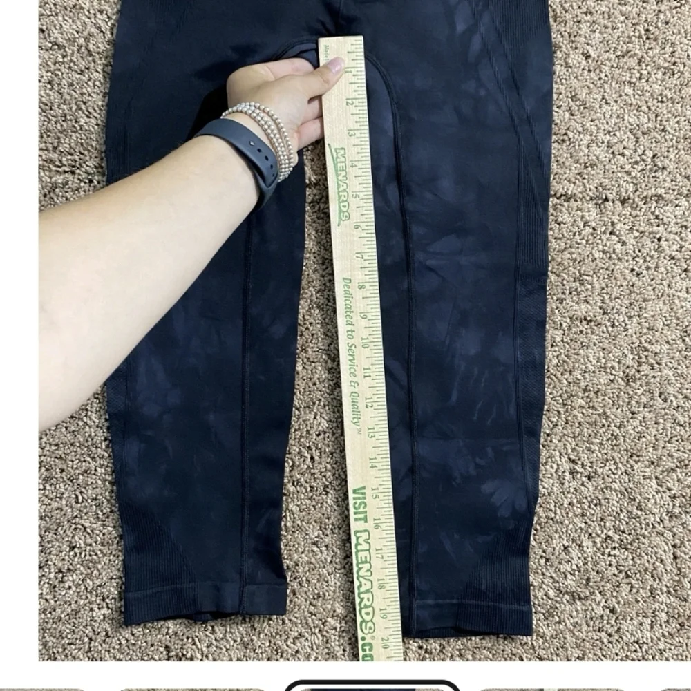 Athleta Women Seamless Compression Capri Cropped Legging Tie Dye Black Sz Small‎